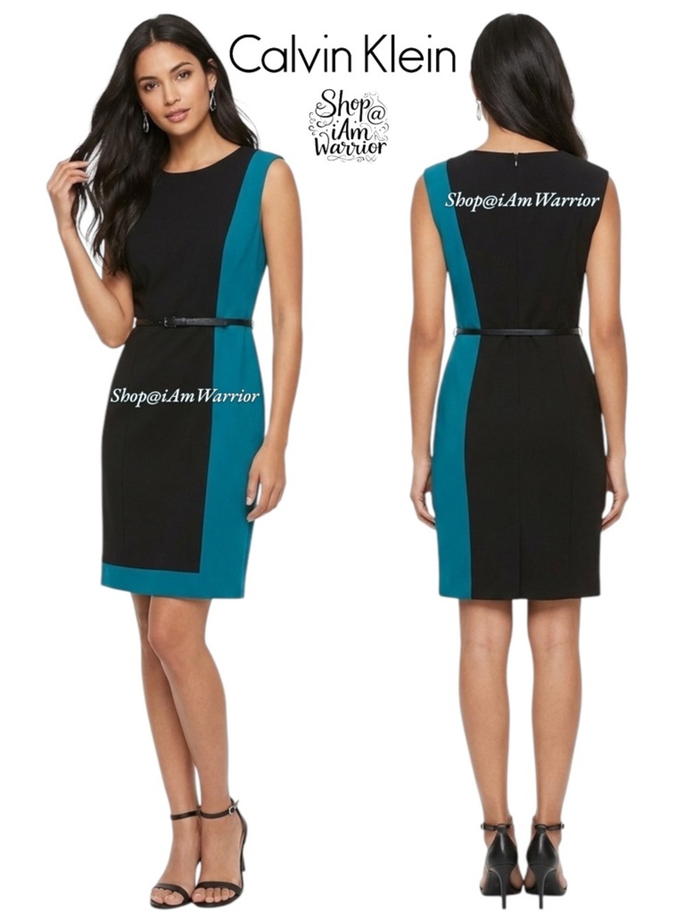 Calvin Klein Color Block Belted Sheath Dress *Shop@Iamwarrior
